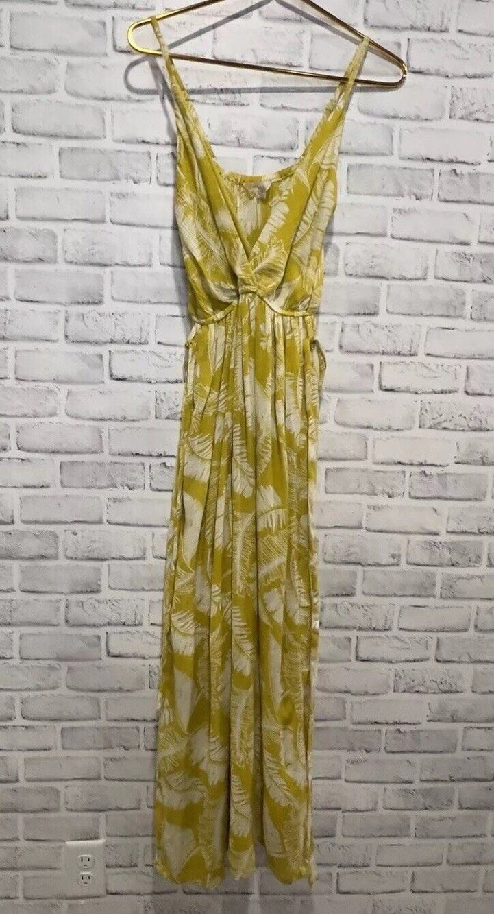 Sim & Sam Spaghetti Strap Yellow Dress, Women's Size Small